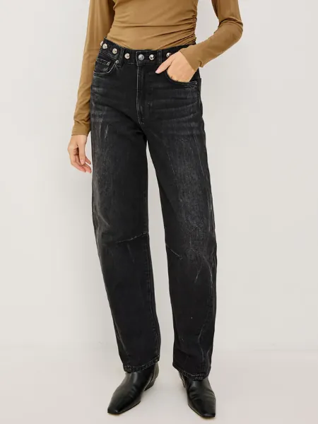 Samo Barrel Leg Black Stone Studded